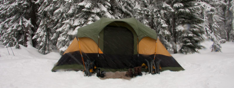 preparing for snow camping